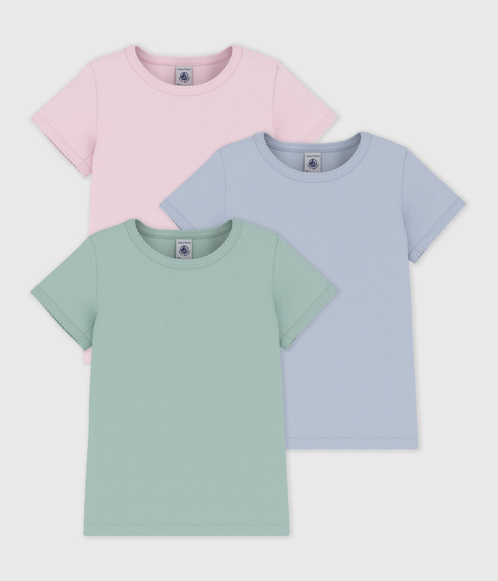 Lot de tee-shirts enfant en coton manches courtes uni – F1