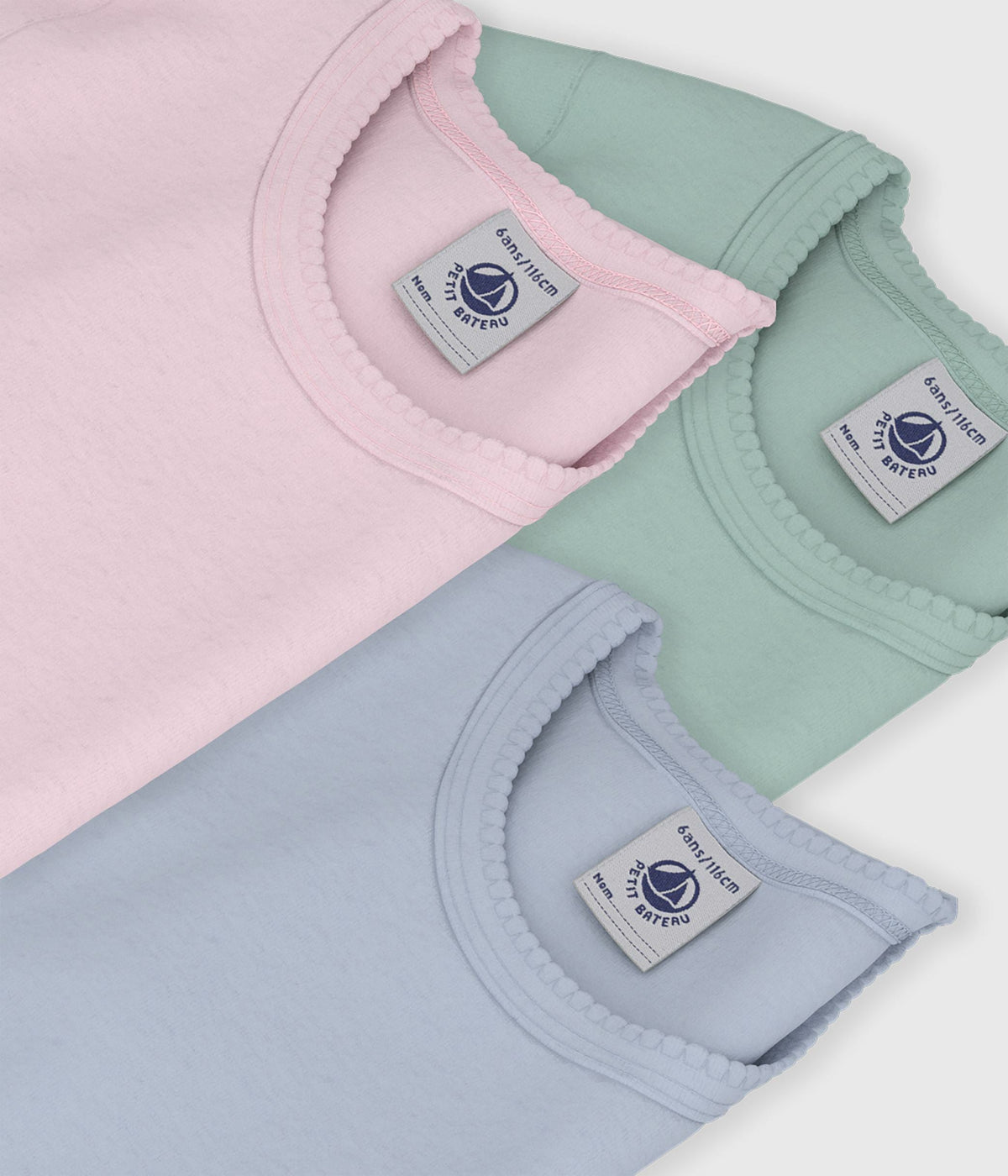 Lot de tee-shirts enfant en coton manches courtes uni – Z1