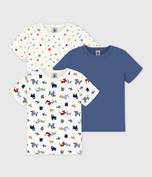 Lot de tee-shirts enfant en coton manches courtes imprimé – F1