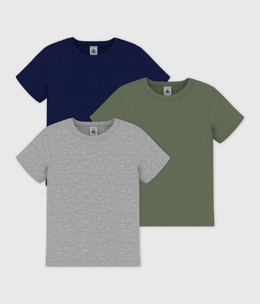 Lot de tee-shirts enfant en coton manches courtes uni – F1