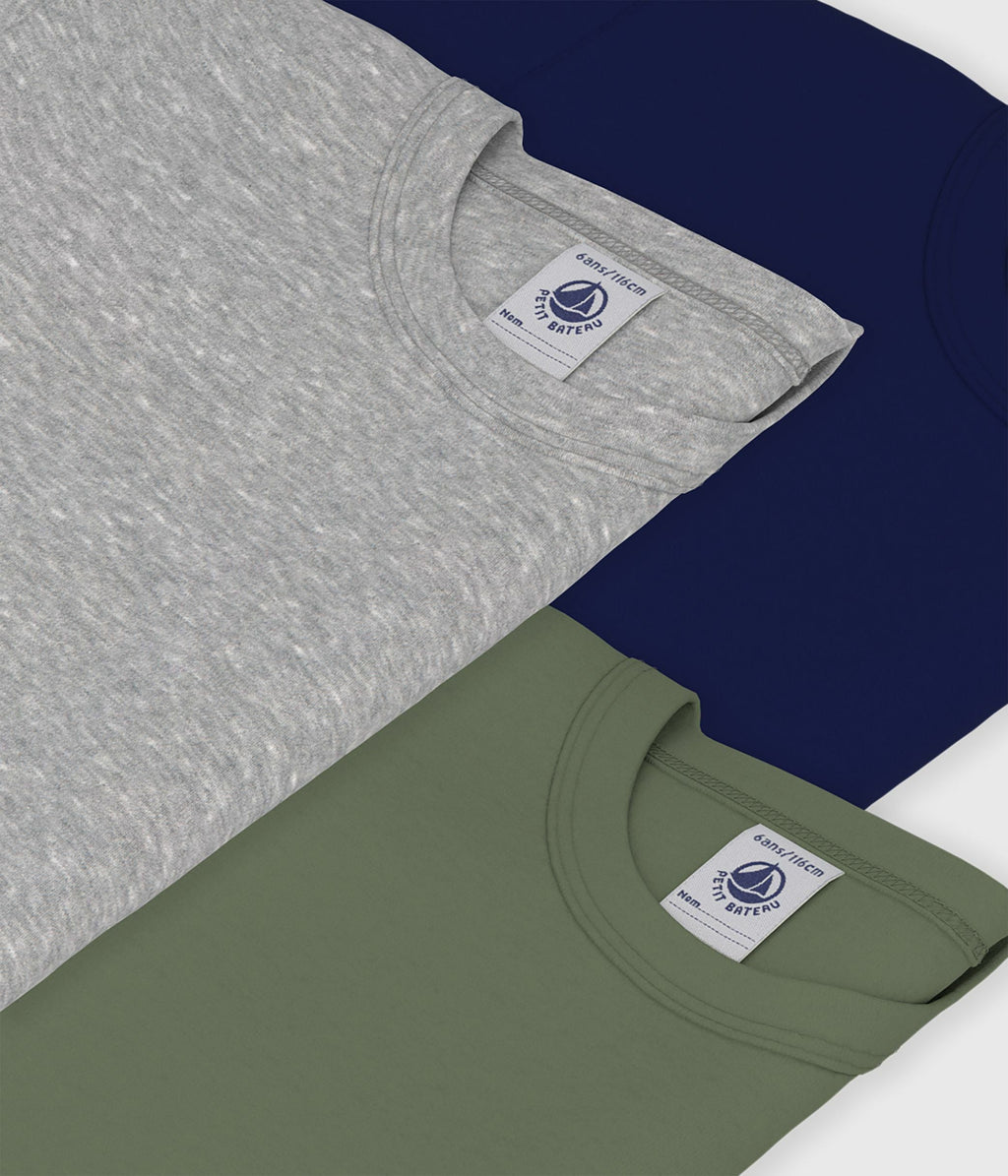 Lot de tee-shirts enfant en coton manches courtes uni – Z1