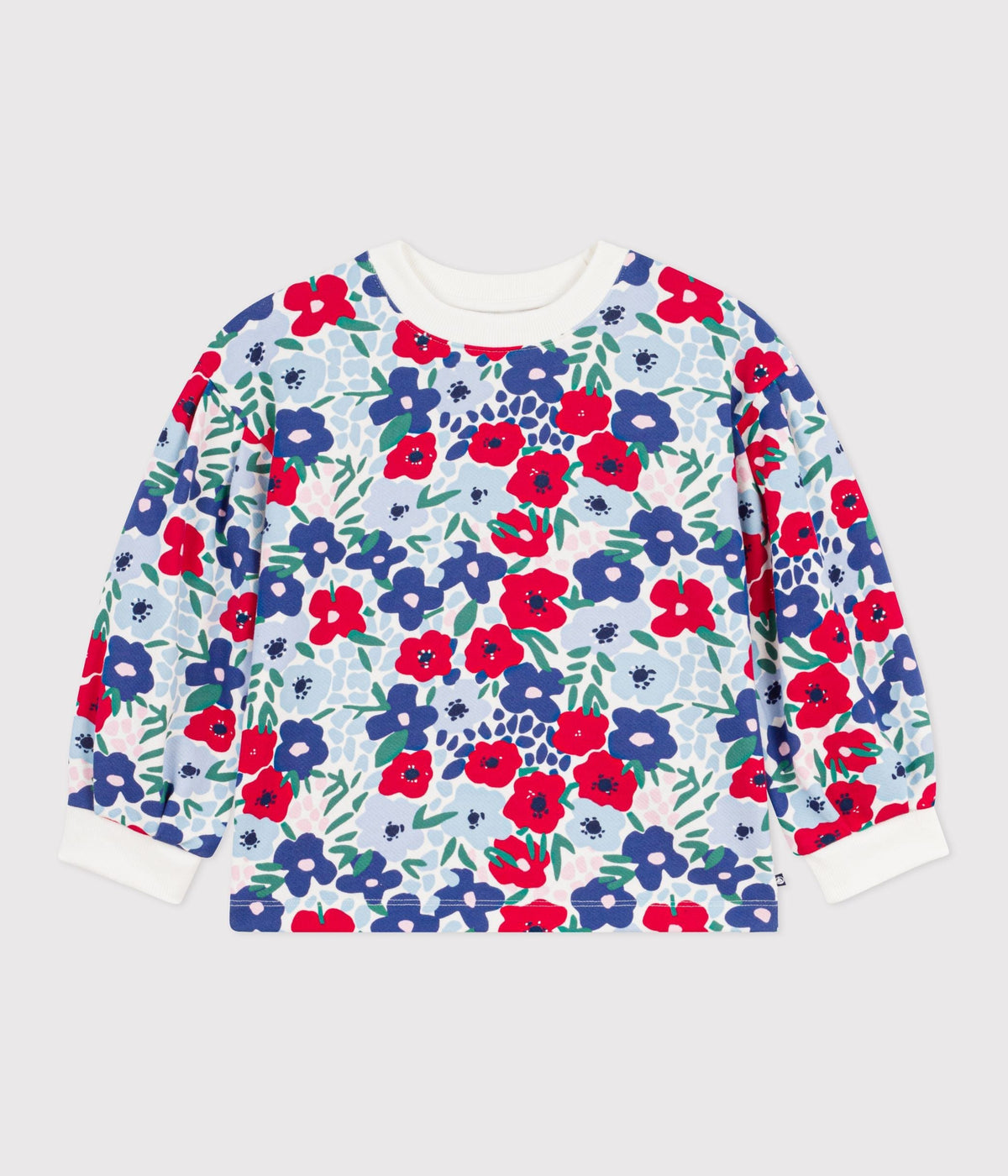 Sweatshirt enfant en coton imprimé fleurs – F1