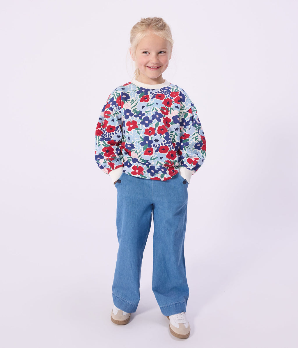 Sweatshirt enfant en coton imprimé fleurs – J1