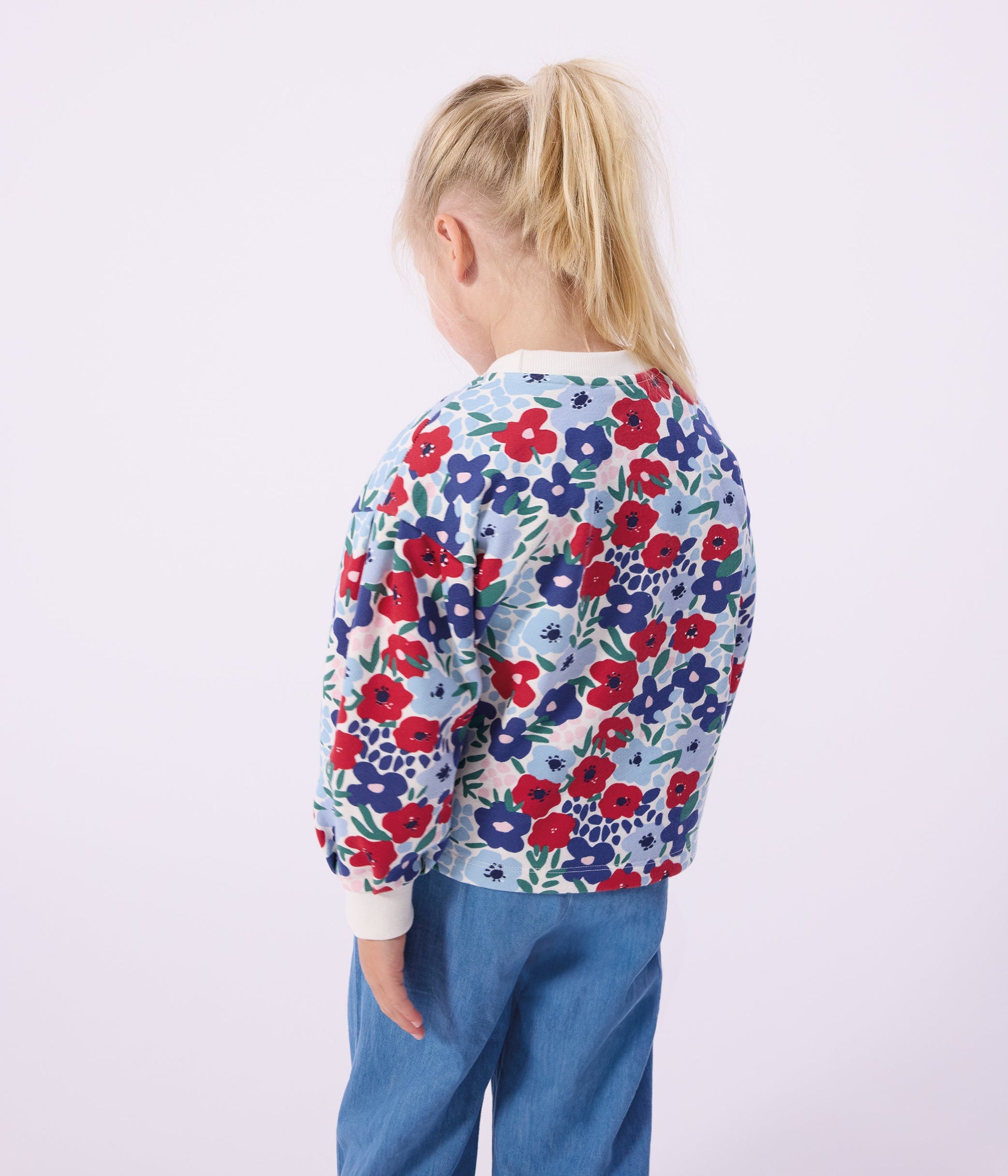 Sweatshirt enfant en coton imprimé fleurs – J3