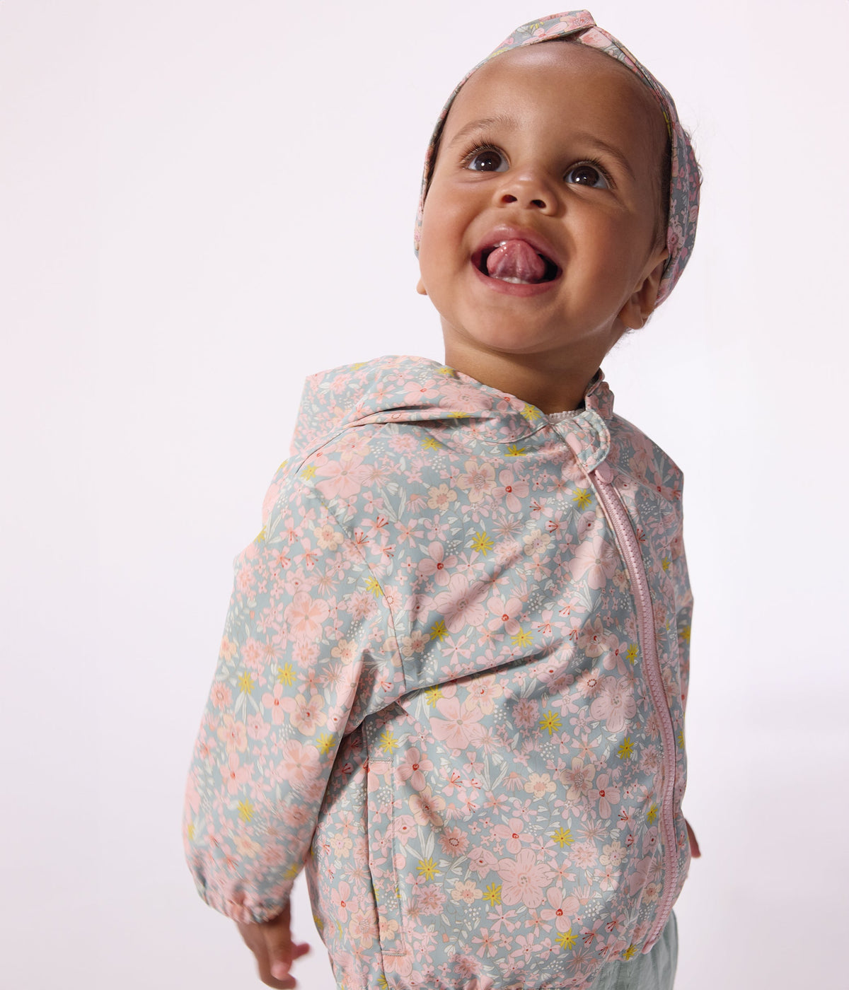 Coupe-vent bébé imprimé fleurs, doublure milleraies – J1