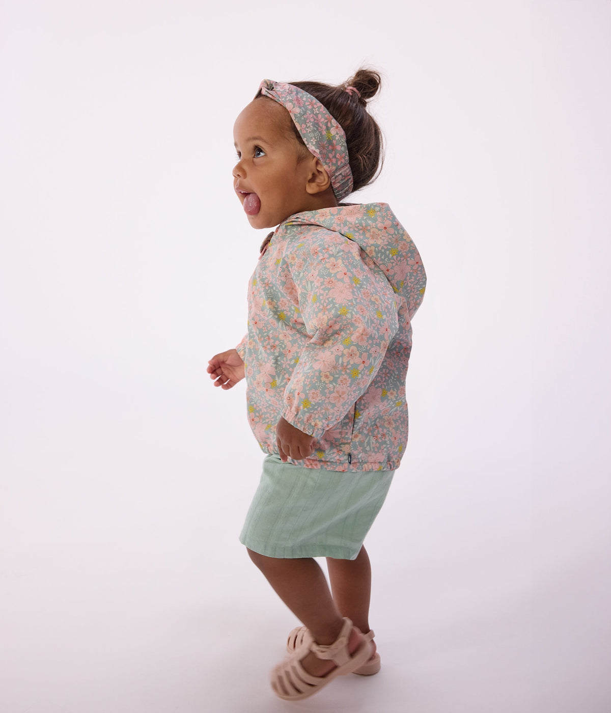 Coupe-vent bébé imprimé fleurs, doublure milleraies – J2