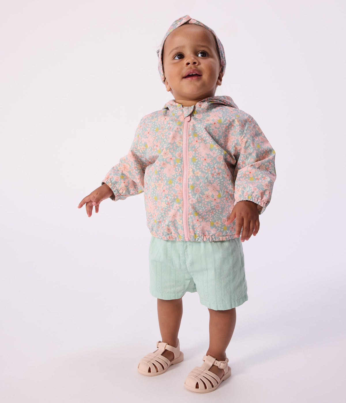 Coupe-vent bébé imprimé fleurs, doublure milleraies – J3