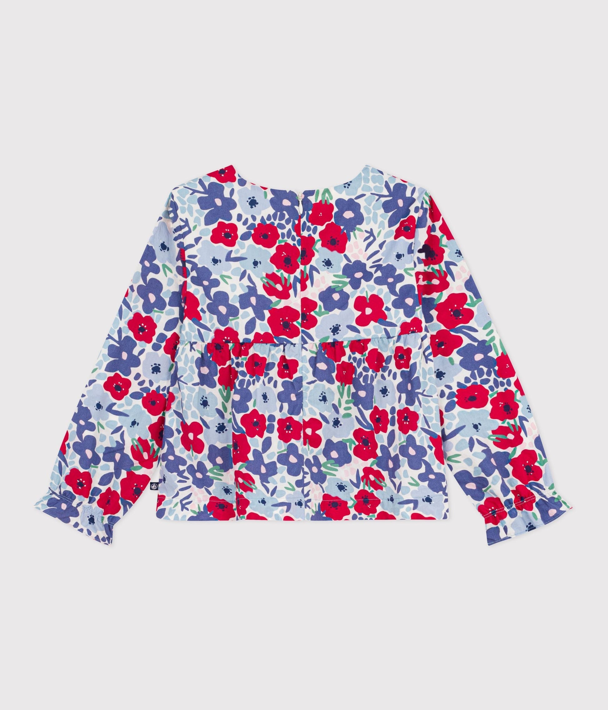 Blouse enfant en coton manches longues imprimée fleurs – D1