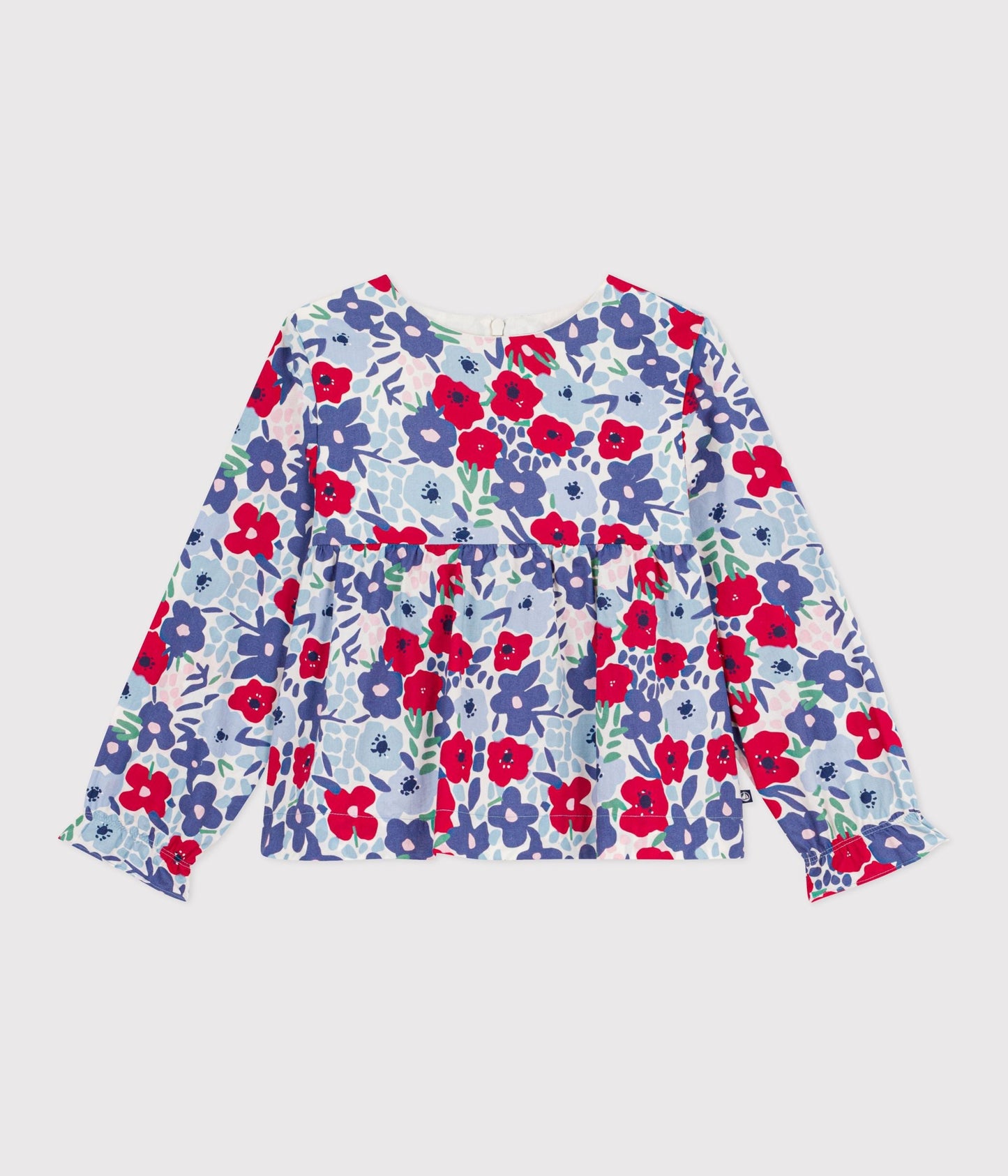 Blouse enfant en coton manches longues imprimée fleurs – F1