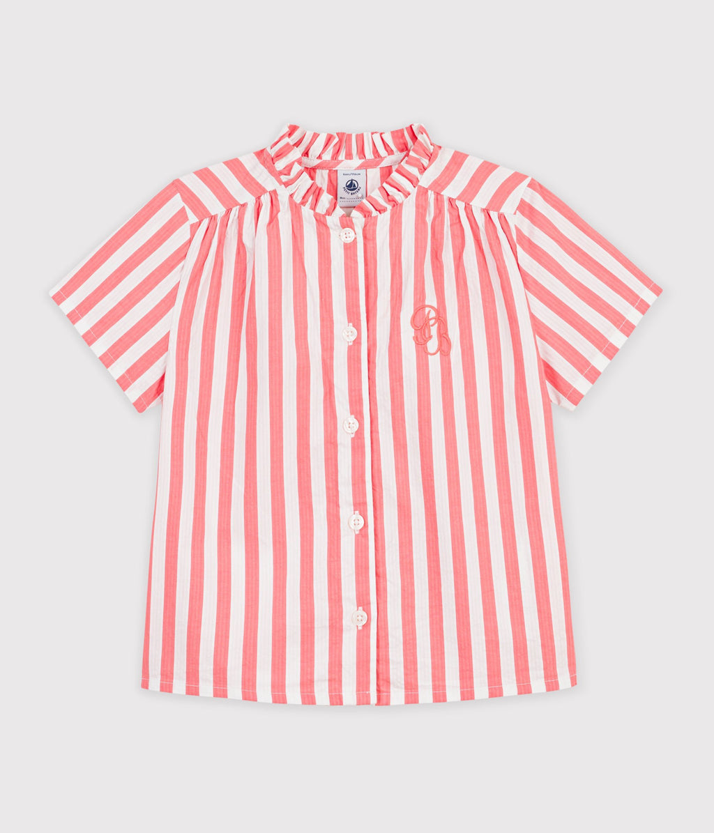 Kids' short-sleeved striped cotton top