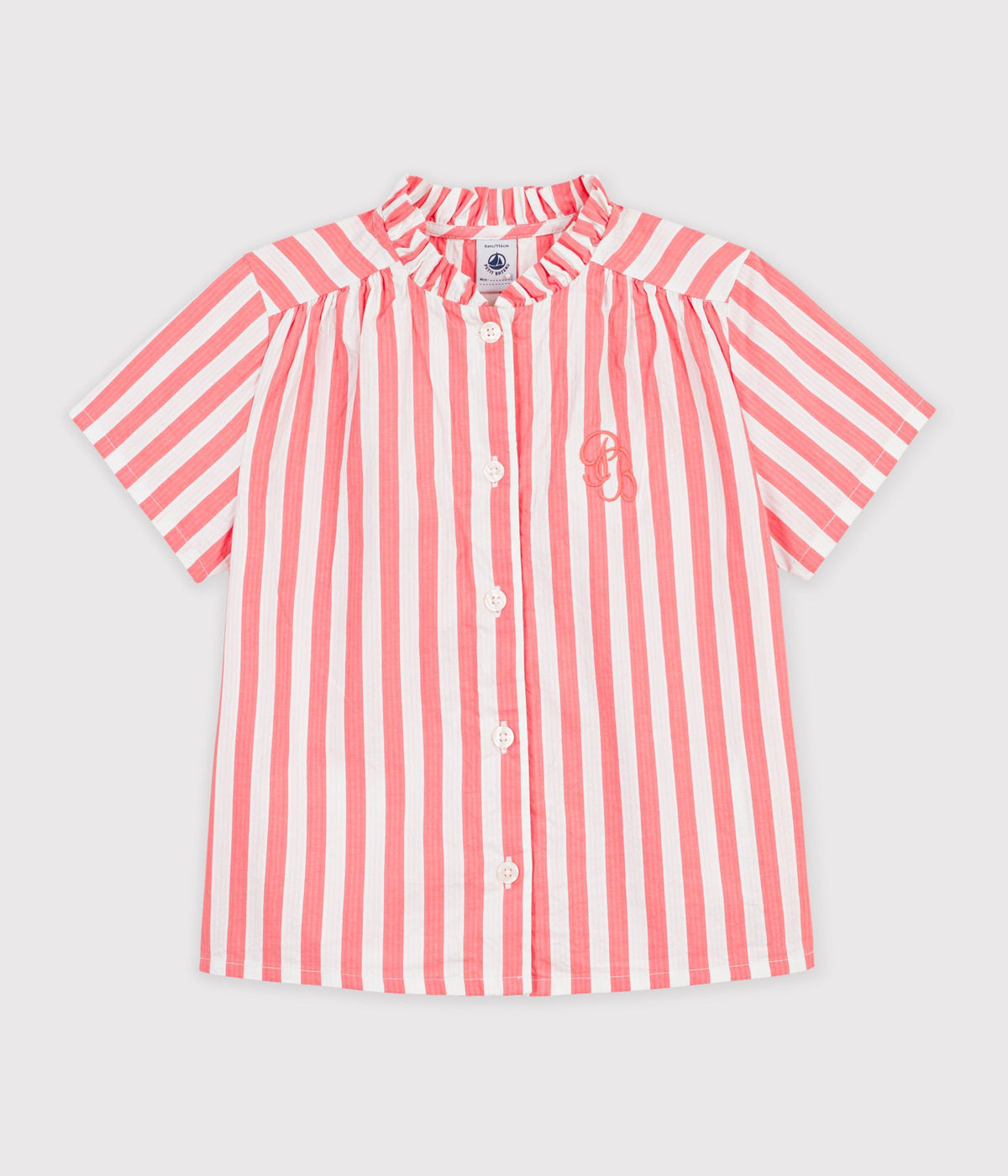 Kids' short-sleeved striped cotton top