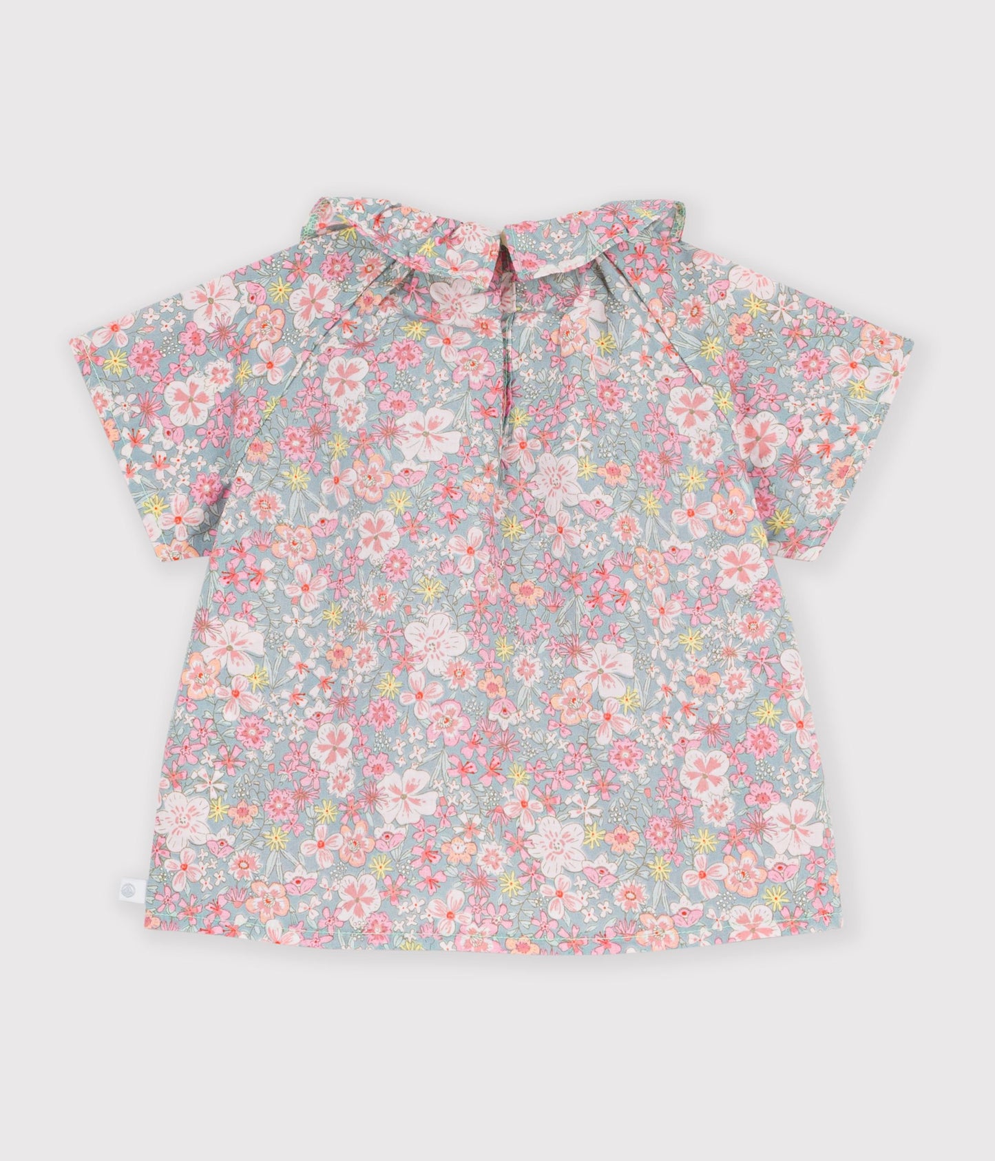 Blouse bébé en coton manches courtes imrpimée fleurs