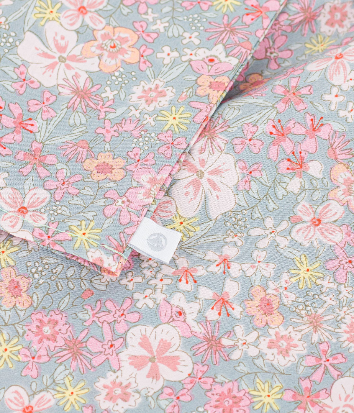 Baby's cotton short-sleeved blouse with floral print