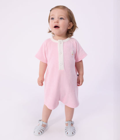 Combinaison courte bébé en coton unie – J1