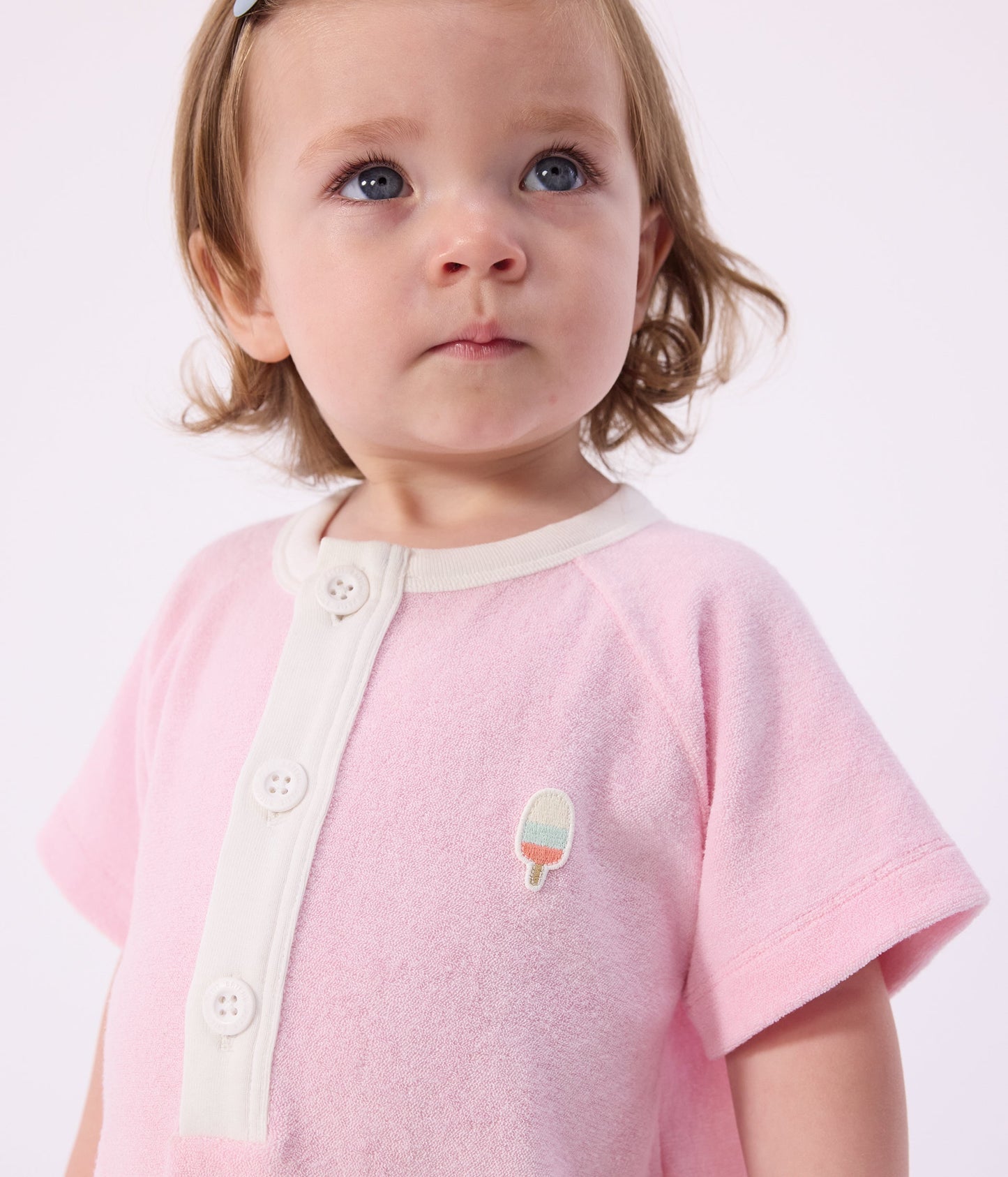 Combinaison courte bébé en coton unie – J2