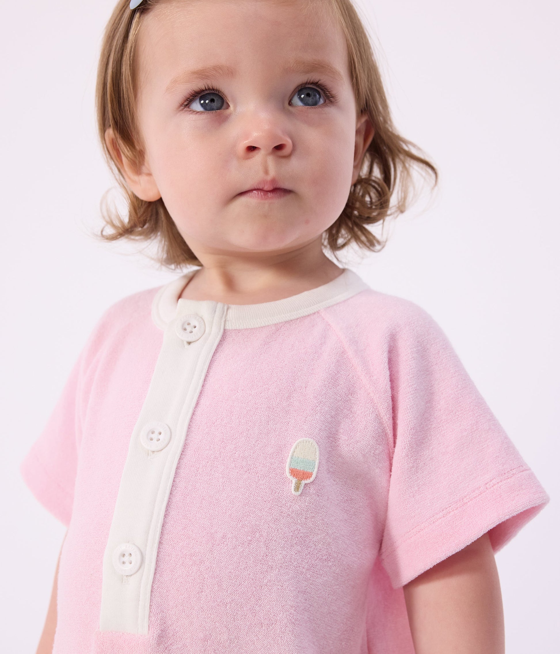 Combinaison courte bébé en coton unie – J2