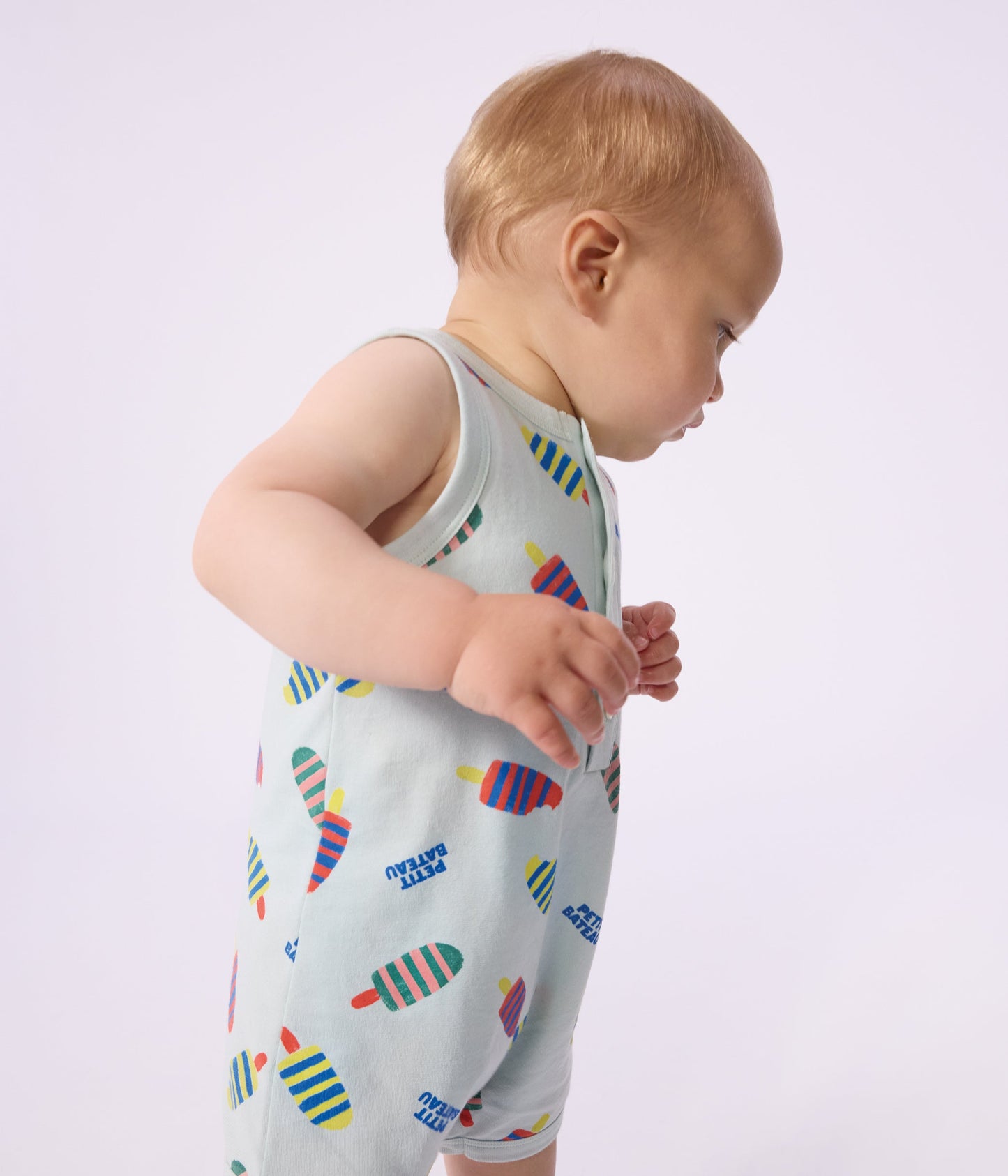 Combinaison courte bébé en coton, imprimée glaces – J3