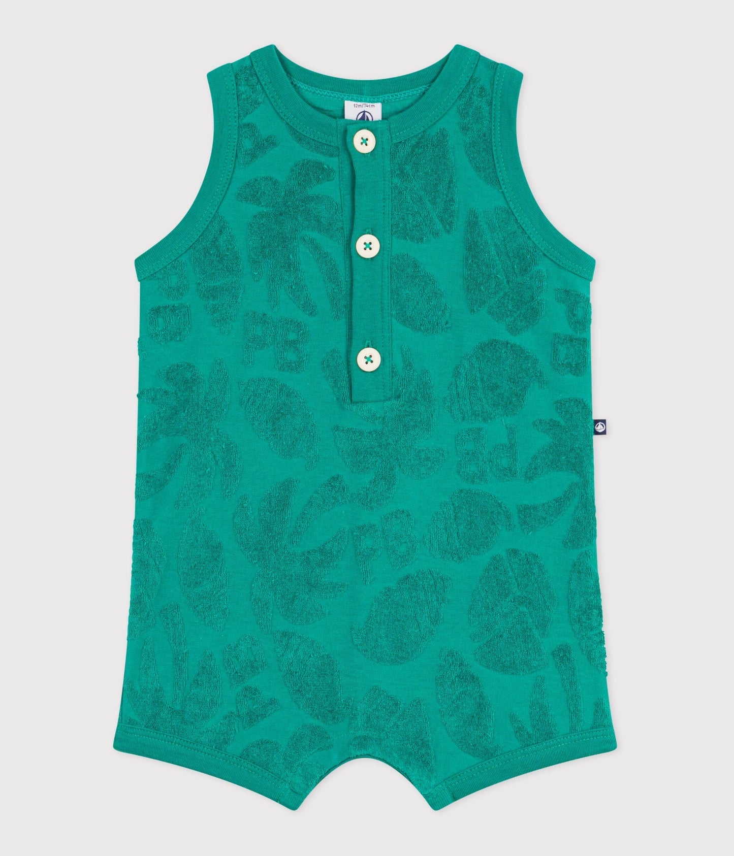 Combinaison courte bébé en coton motifs palmiers – F1
