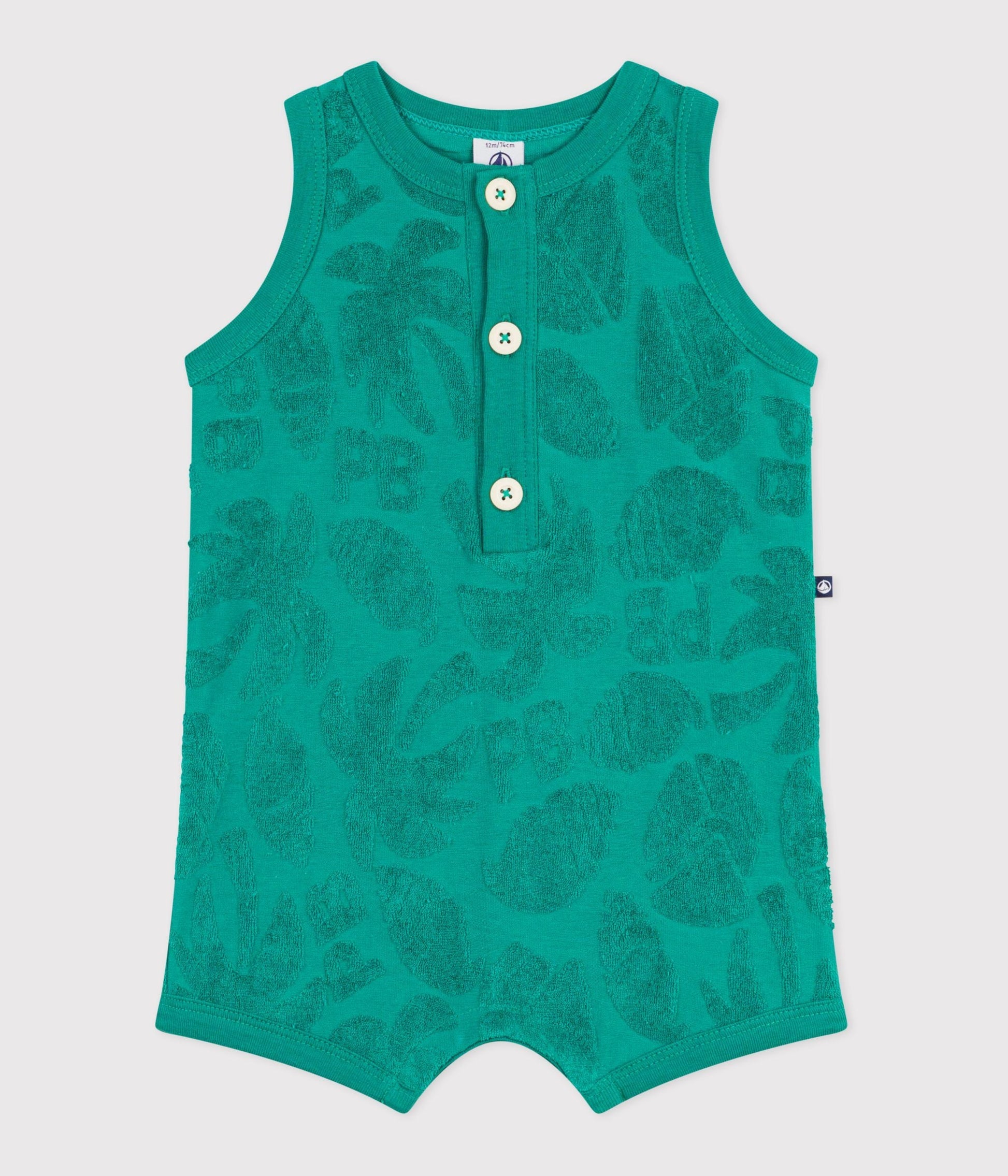 Combinaison courte bébé en coton motifs palmiers – F1