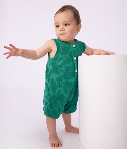 Combinaison courte bébé en coton motifs palmiers – J1
