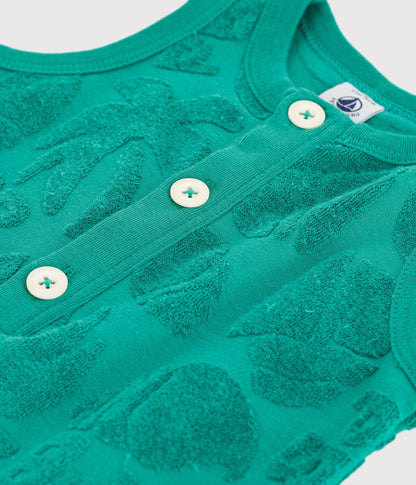 Combinaison courte bébé en coton motifs palmiers – Z1