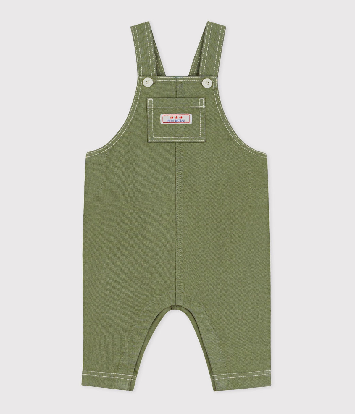 Salopette longue bébé en denim coloré – F1
