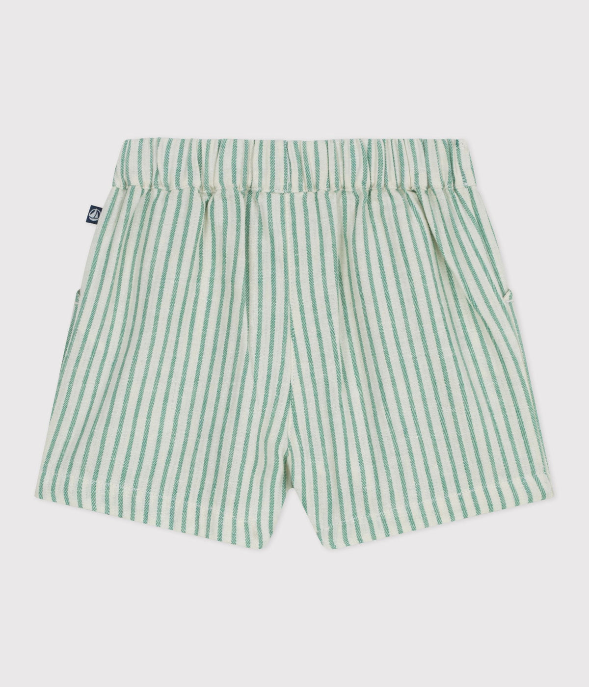 Short bébé en coton/lin rayé – D1