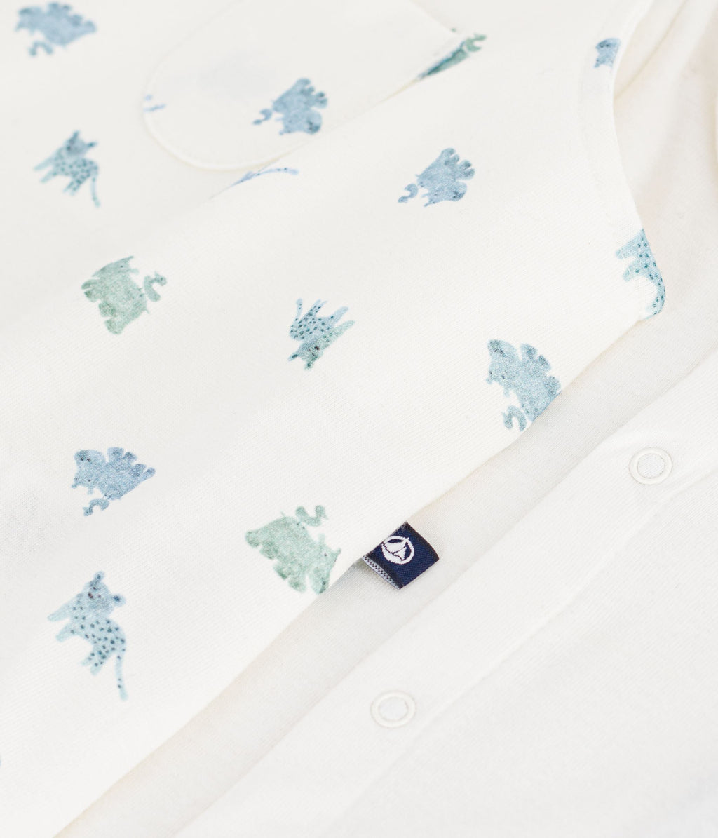 Ensemble salopette/body bébé en coton imprimé animaux – Z1