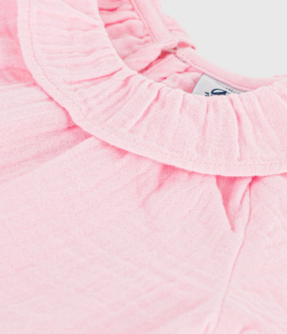 Blouse bébé en coton manches longues unie – Z1