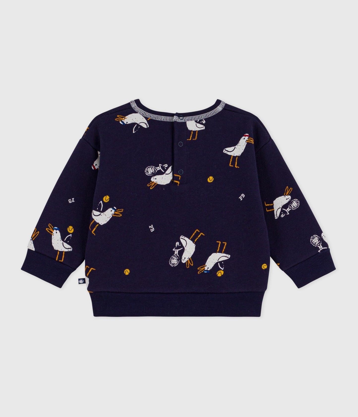 Sweatshirt à capuche bébé en coton imprimé mouettes – D1