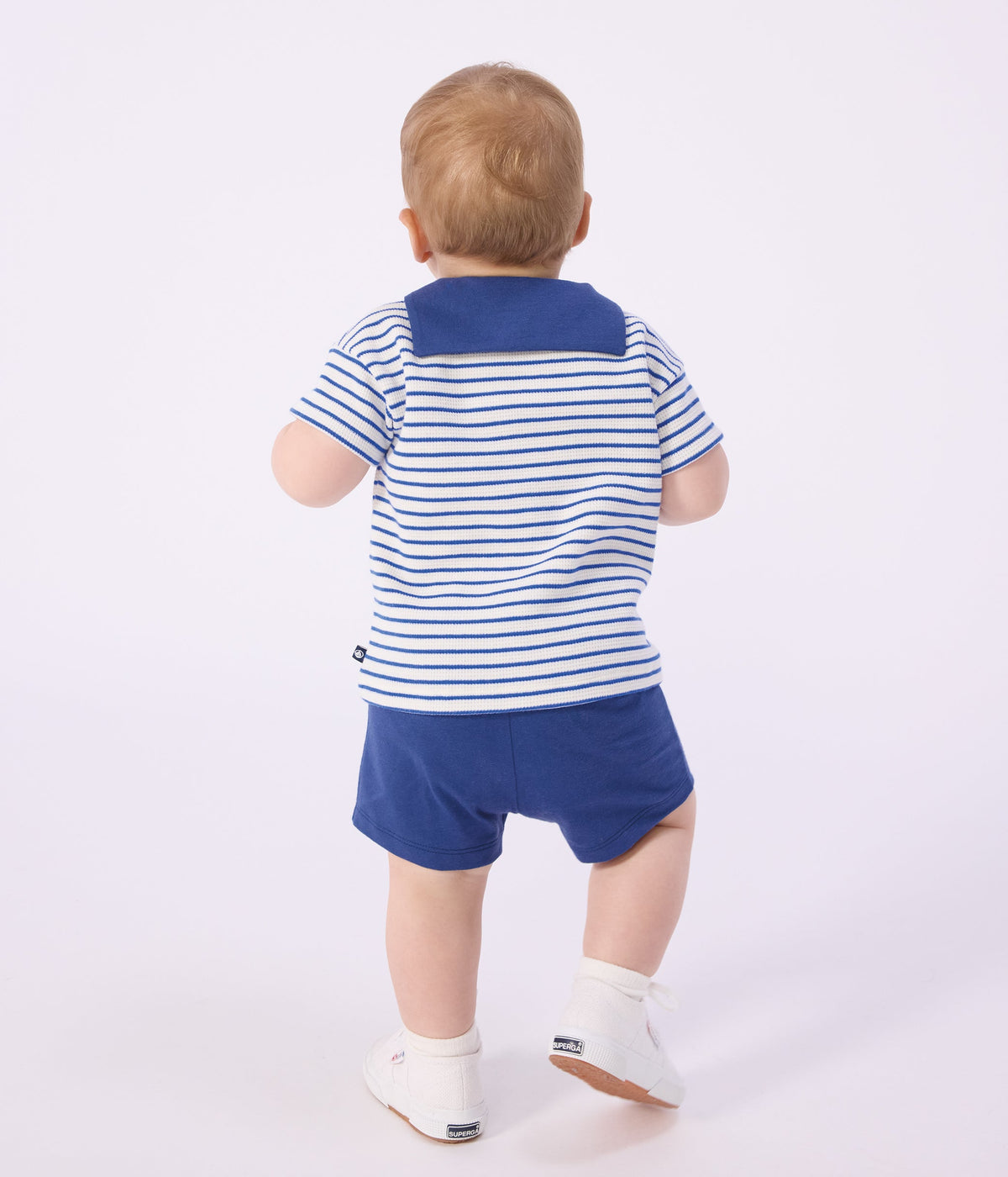 Ensemble bébé deux pièces en coton, tee-shirt col marin – J3