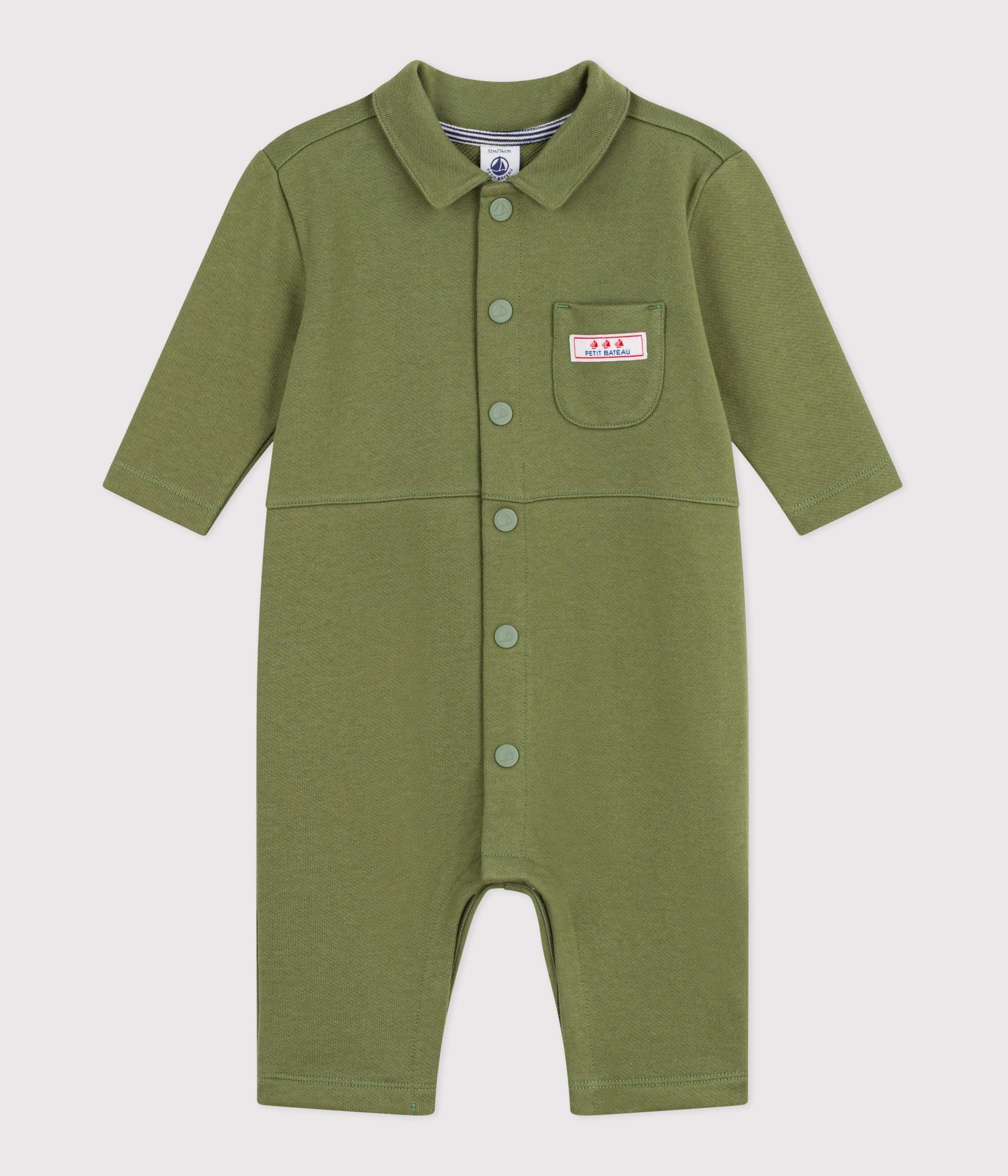 Combinaison longue bébé en coton uni – F1