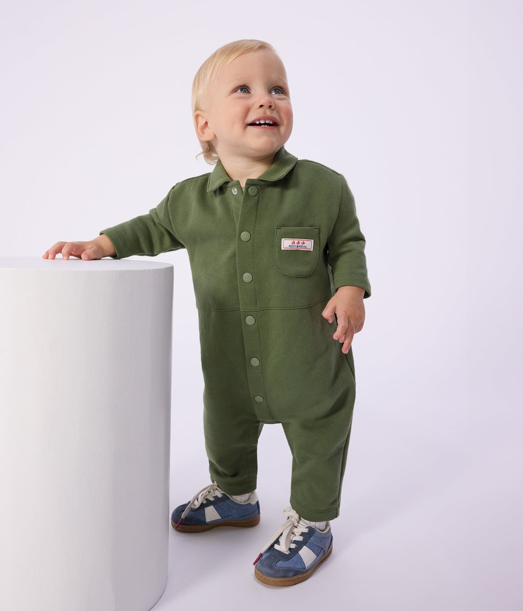 Combinaison longue bébé en coton uni – J1