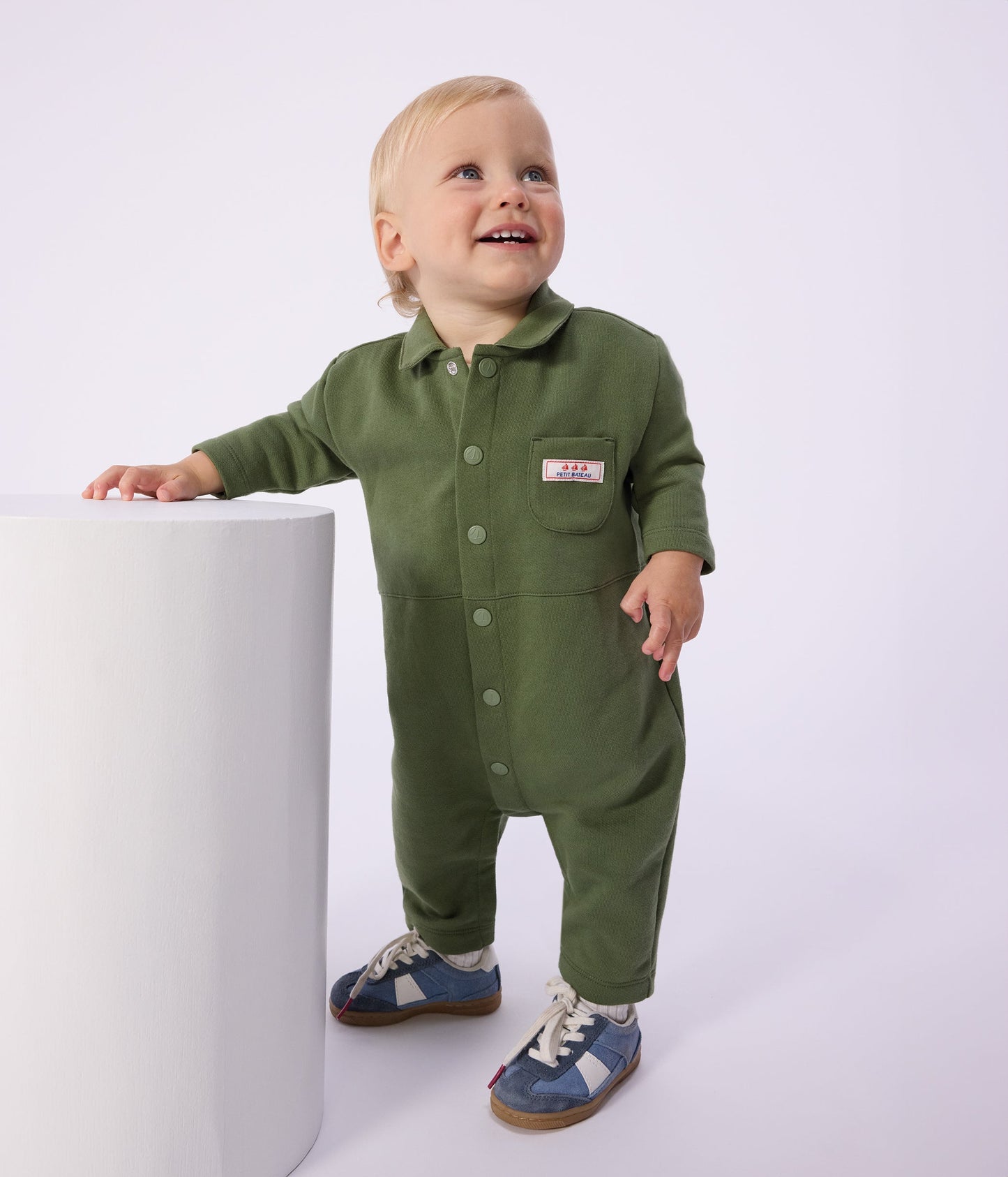 Combinaison longue bébé en coton uni – J1