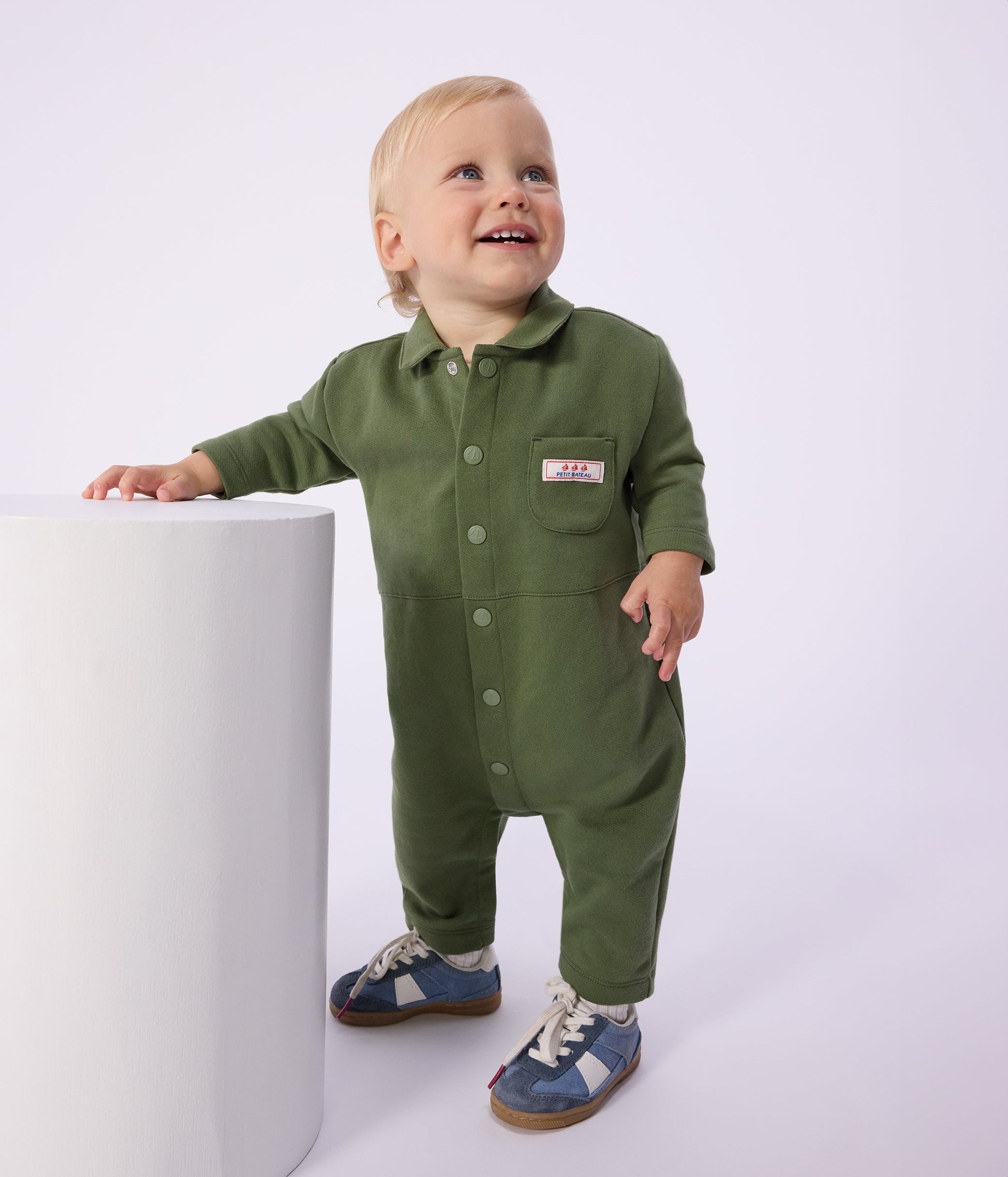 Combinaison longue bébé en coton uni – J1