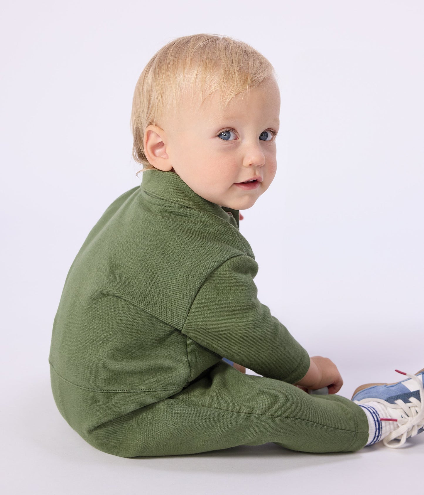 Combinaison longue bébé en coton uni – J3