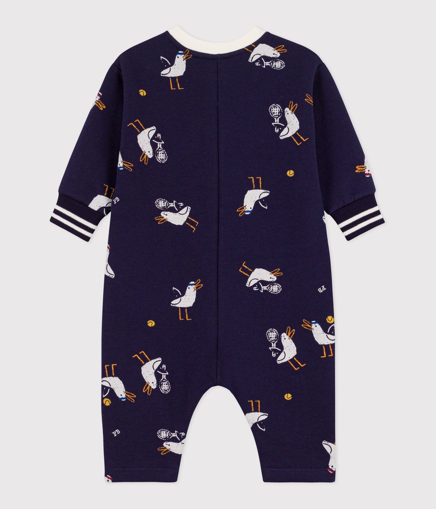 Combinaison longue bébé en coton imprimé mouettes – D1