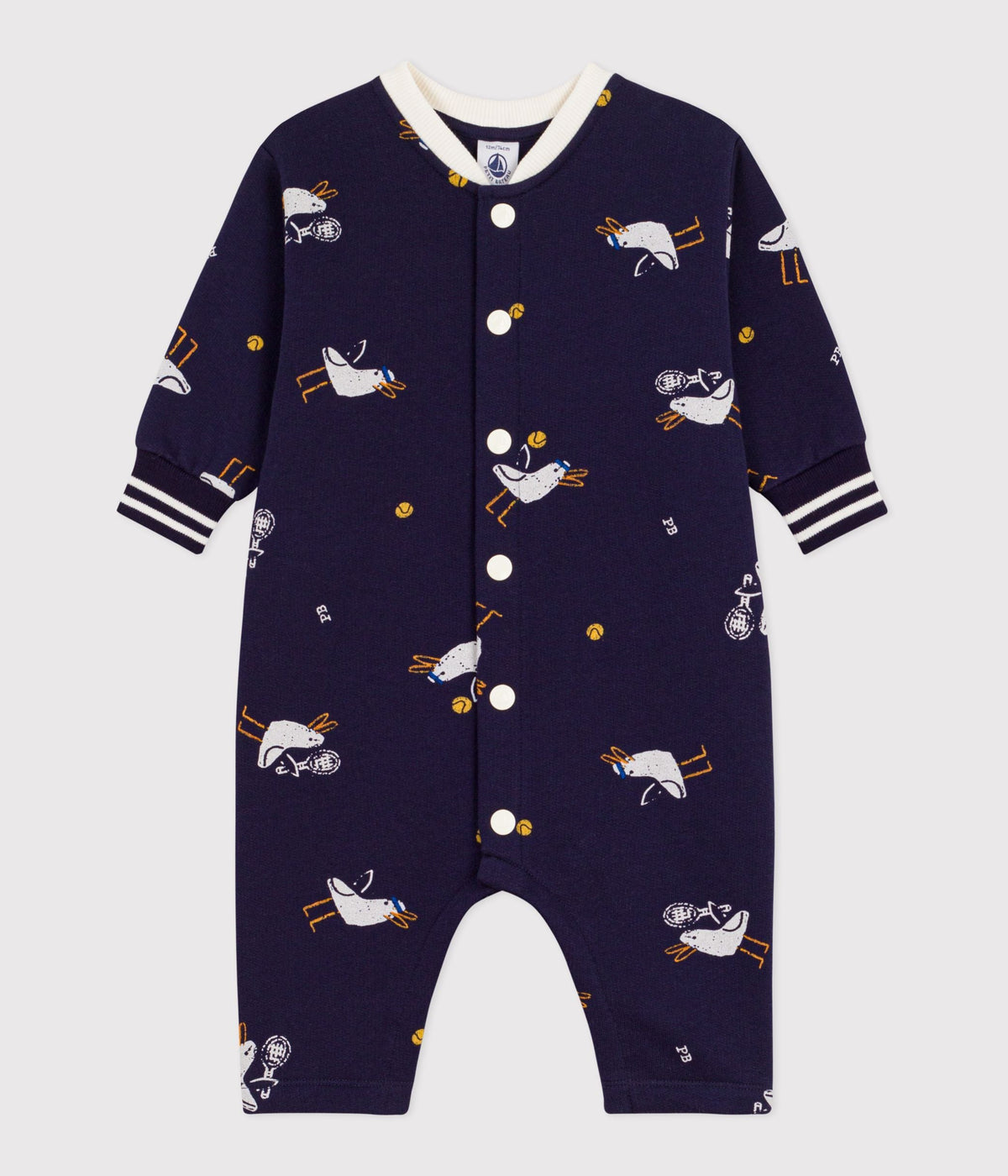 Combinaison longue bébé en coton imprimé mouettes – F1