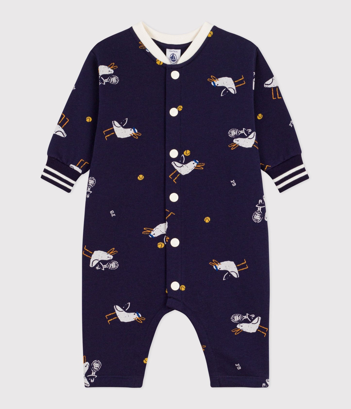 Combinaison longue bébé en coton imprimé mouettes – F1