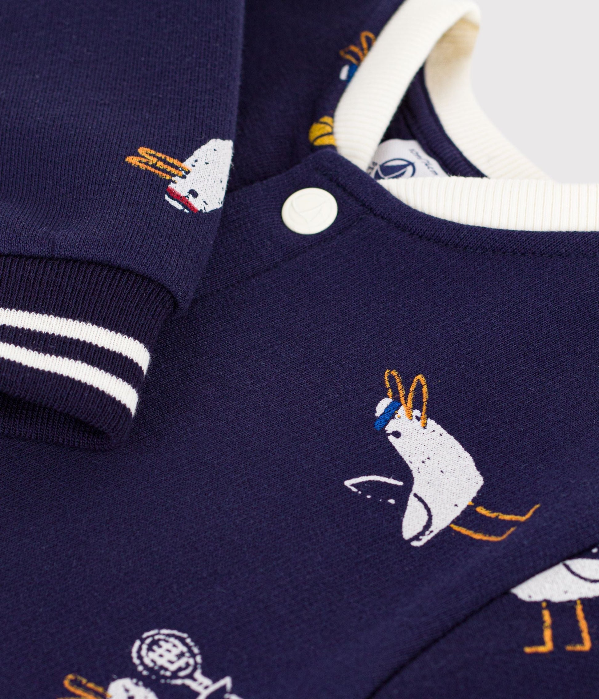 Combinaison longue bébé en coton imprimé mouettes – Z1