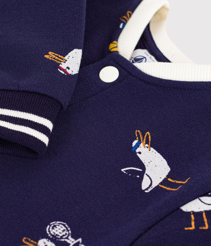 Combinaison longue bébé en coton imprimé mouettes – Z1