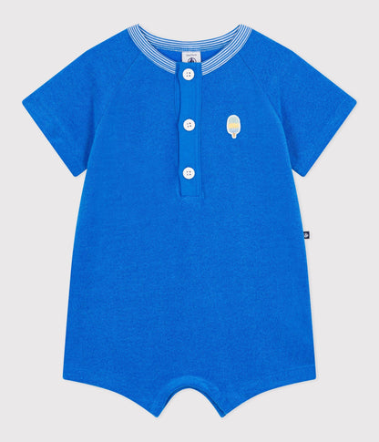 Combinaison courte bébé en coton unie – F1