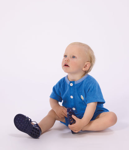 Combinaison courte bébé en coton unie – J1
