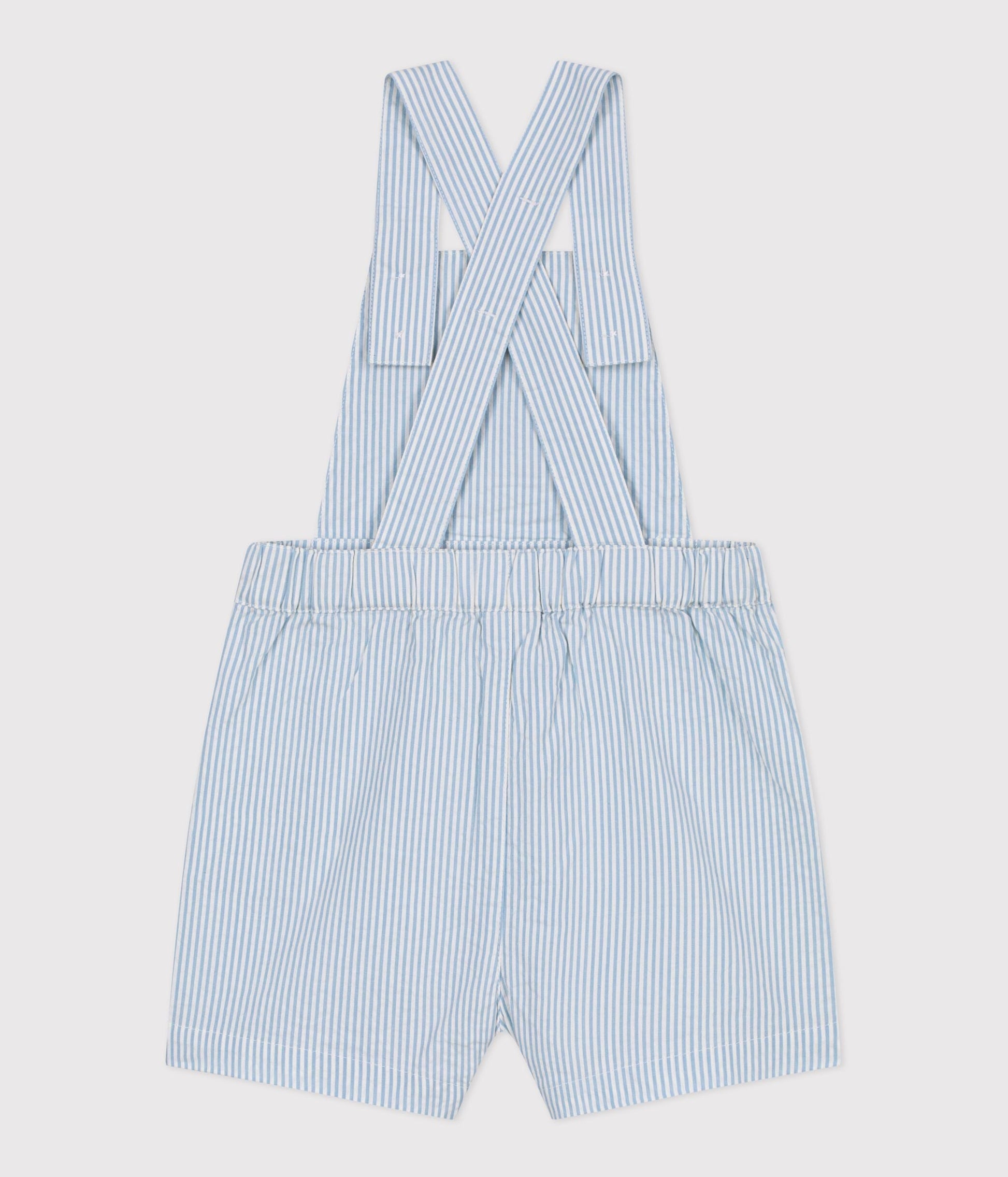 Salopette courte bébé en coton, rayée – D1