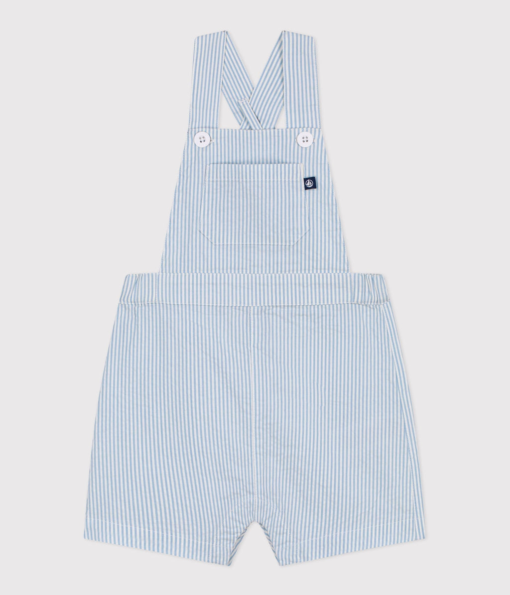 Salopette courte bébé en coton, rayée – F1