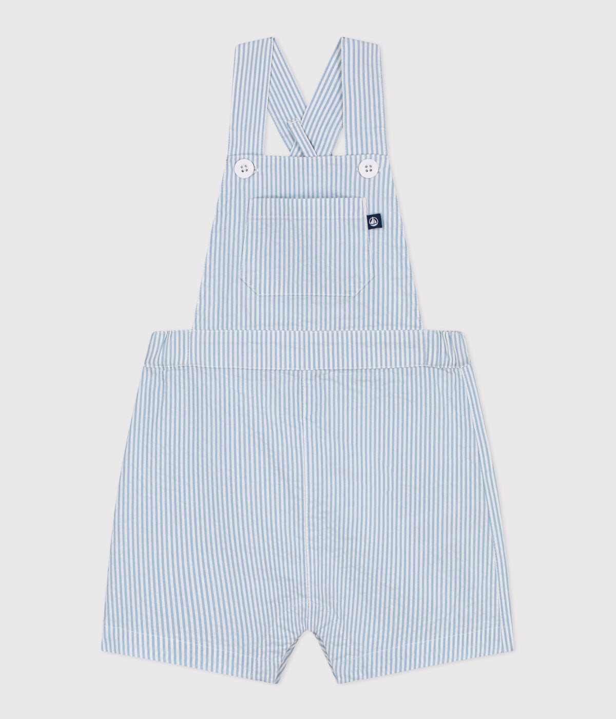 Salopette courte bébé en coton, rayée – F1