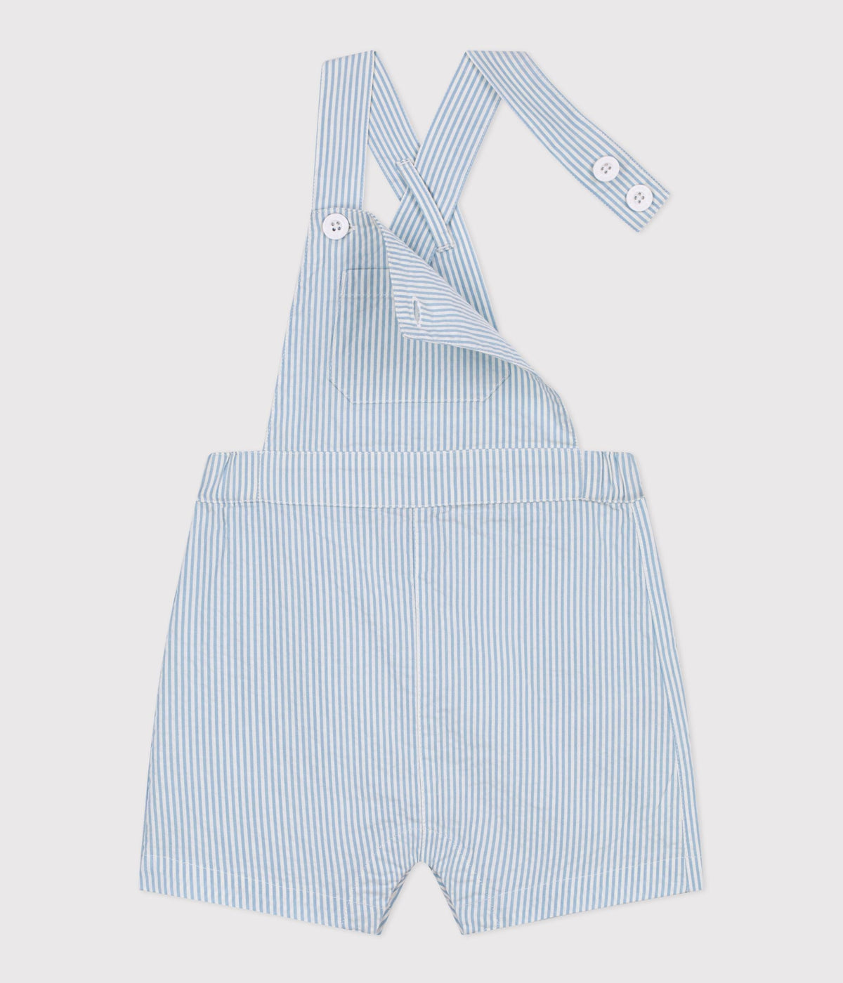 Salopette courte bébé en coton, rayée – F2