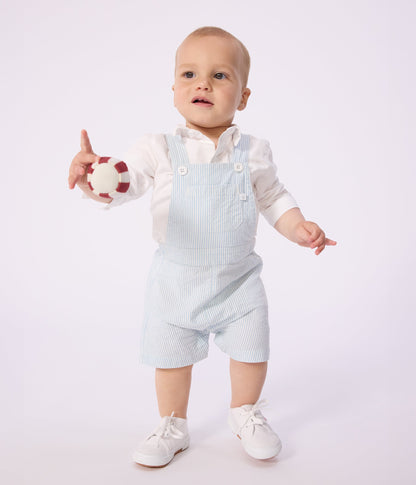 Salopette courte bébé en coton, rayée – J1