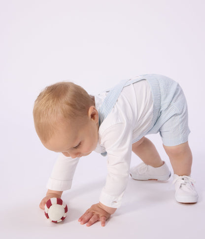 Salopette courte bébé en coton, rayée – J2