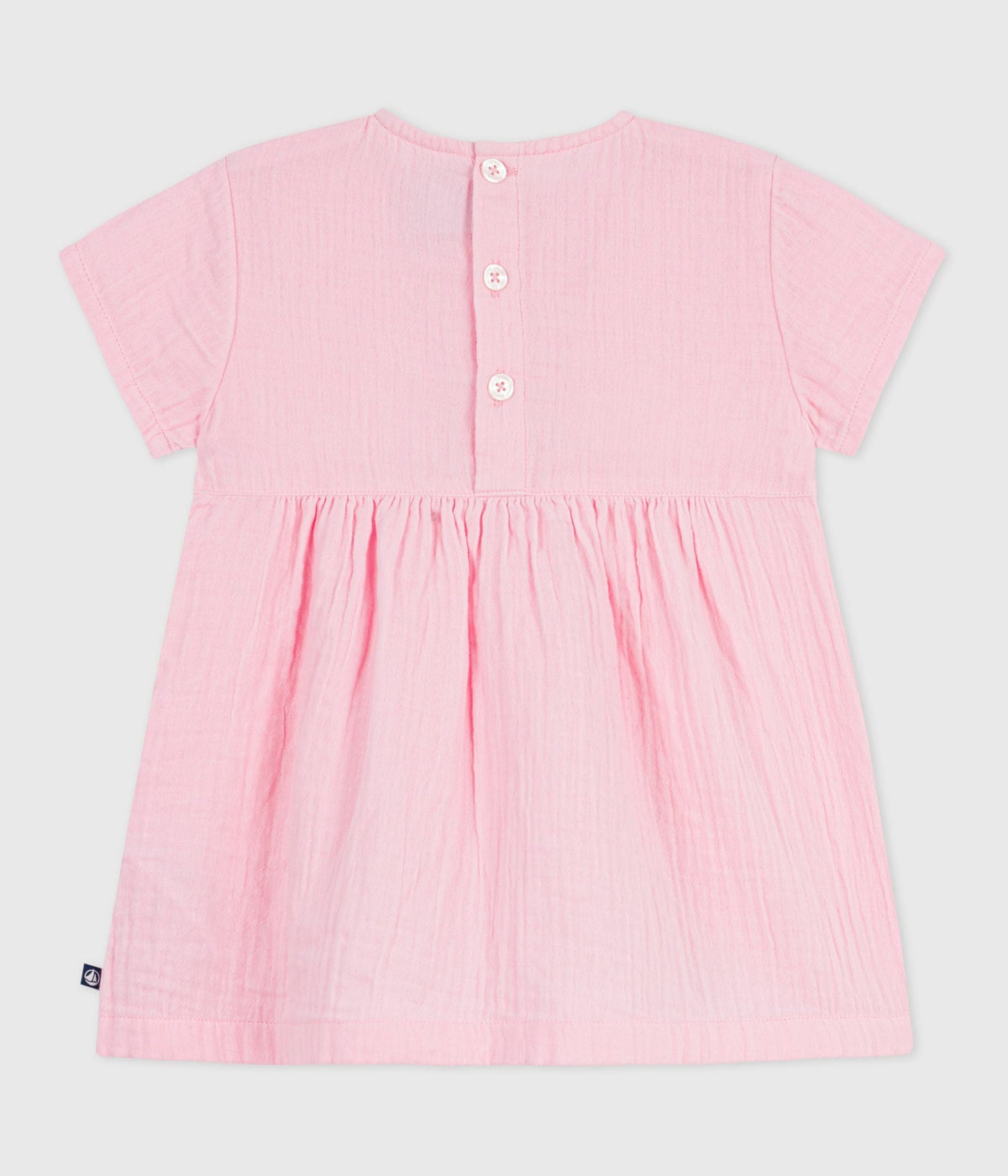 Robe bébé en coton manches courtes unie – D1